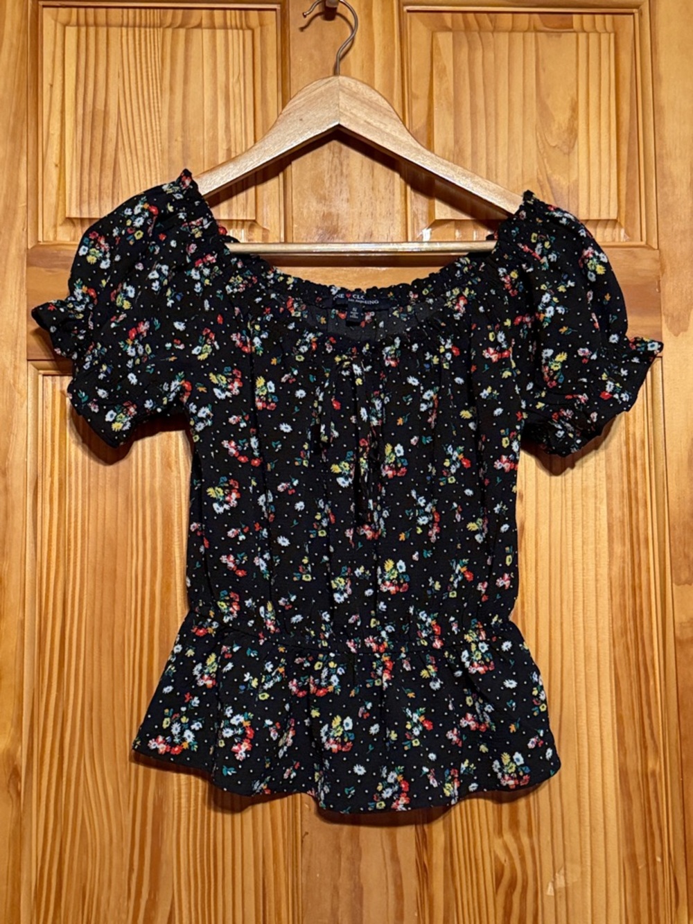 One Clothing Black Floral Peplum Blouse